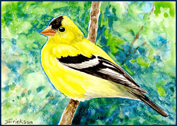 Goldfinch Enamel Mug