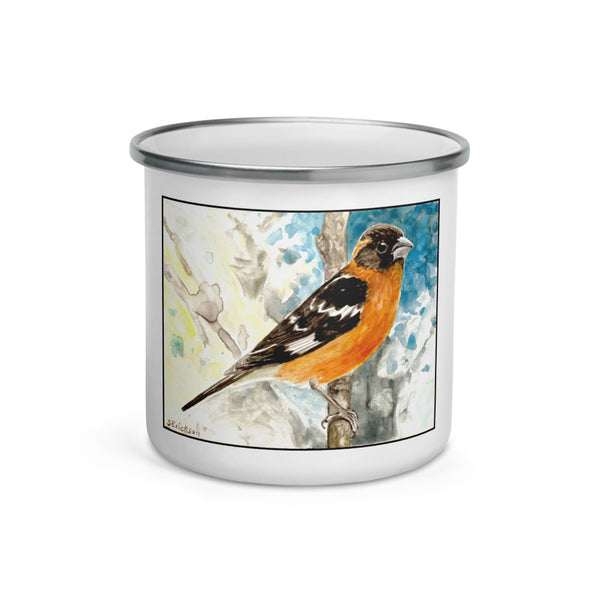 Black Headed Grosbeak Enamel Mug