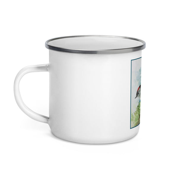 Ruby Crowned Kinglet Enamel Mug