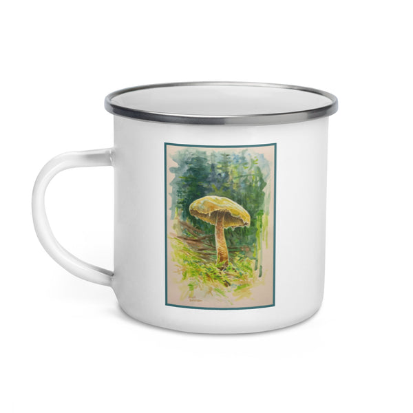Mushroom Watercolor Enamel Mug