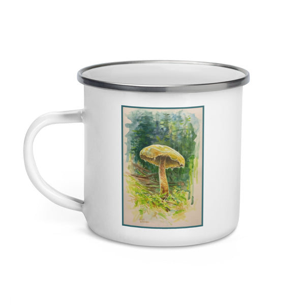 Mushroom Watercolor Enamel Mug