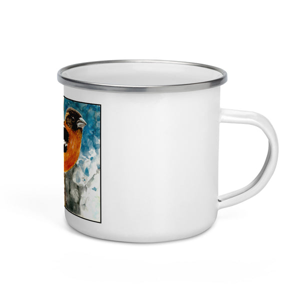 Black Headed Grosbeak Enamel Mug