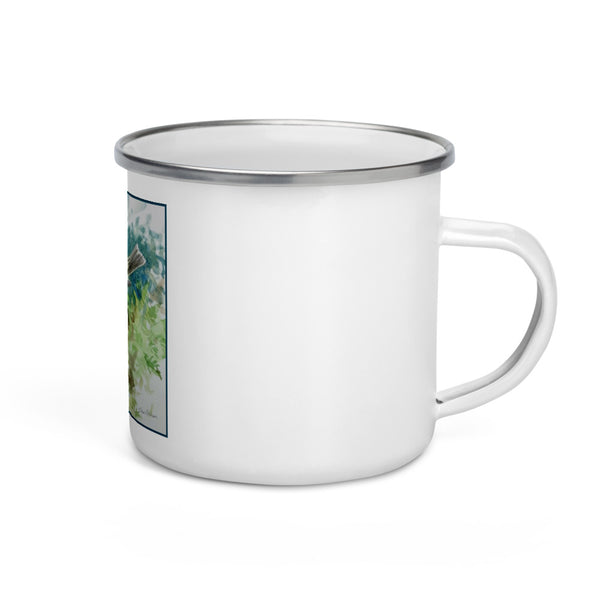 Ruby Crowned Kinglet Enamel Mug