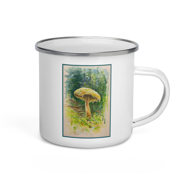 Mushroom Watercolor Enamel Mug