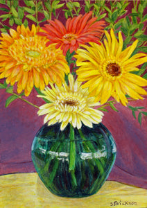 Mother's Day Flowers Miniature Painting