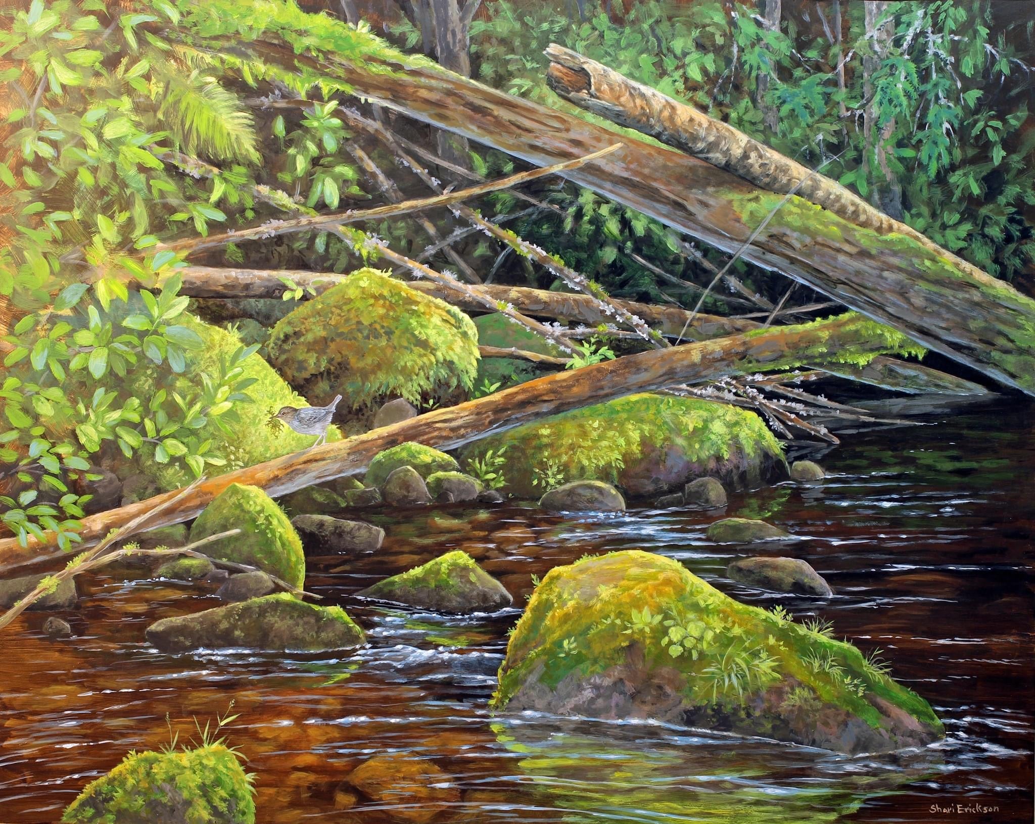 Upstream From Downstream Acrylic Painting
