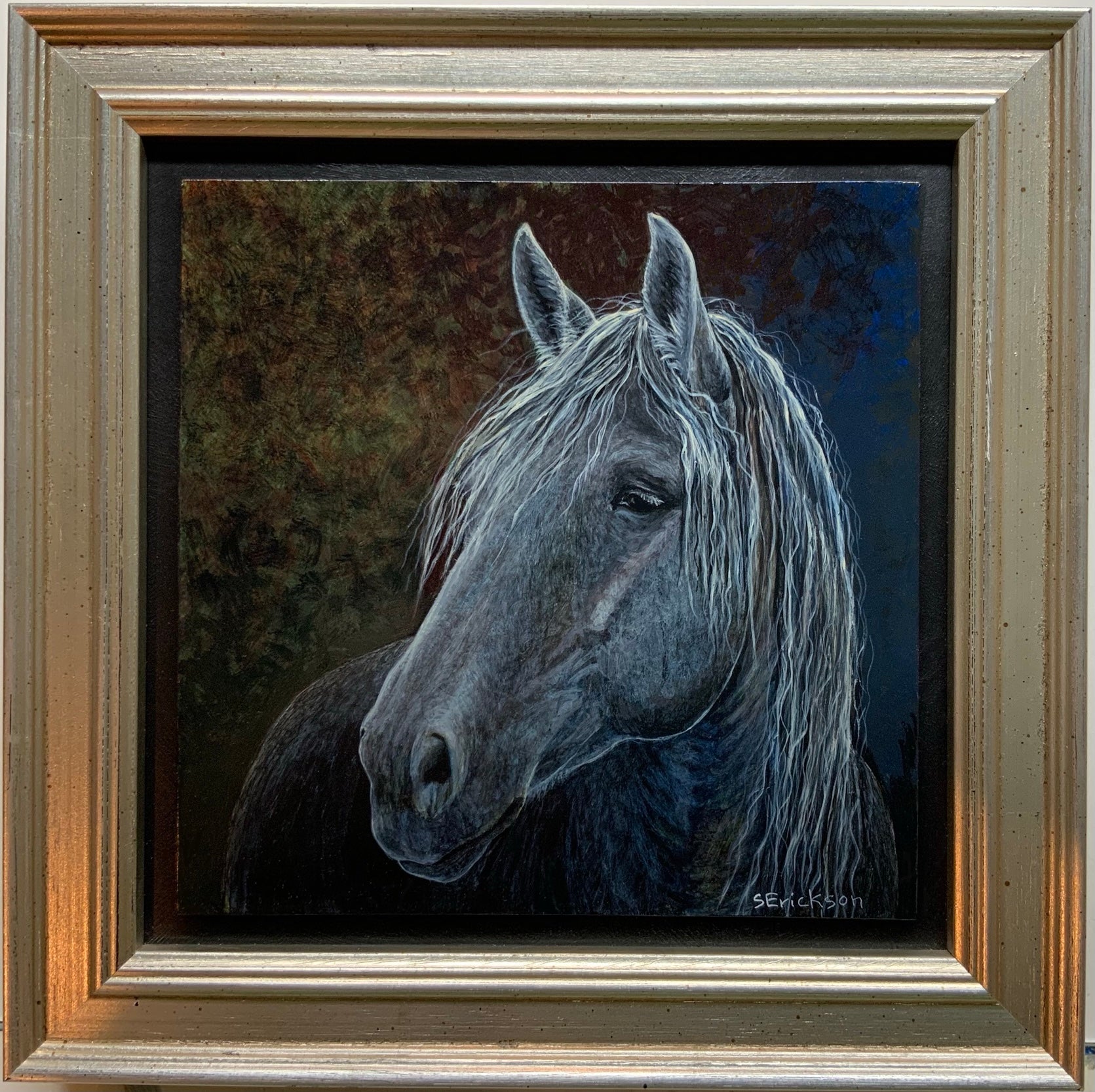 Percheron Horse Miniature Painting