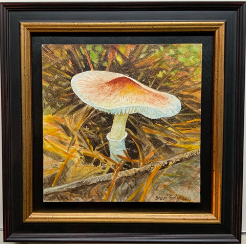 Mushroom Miniature Watercolor Painting