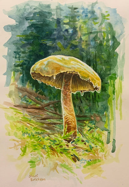 Mushroom Watercolor Enamel Mug