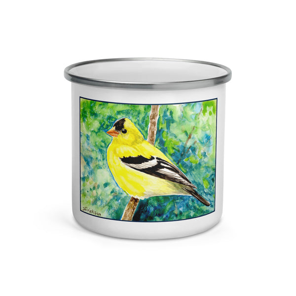 Goldfinch Enamel Mug